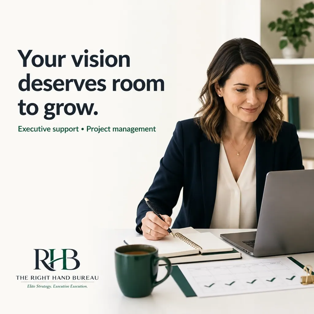The Right Hand Bureau branded graphic with the words "Make Room for Your Vision"